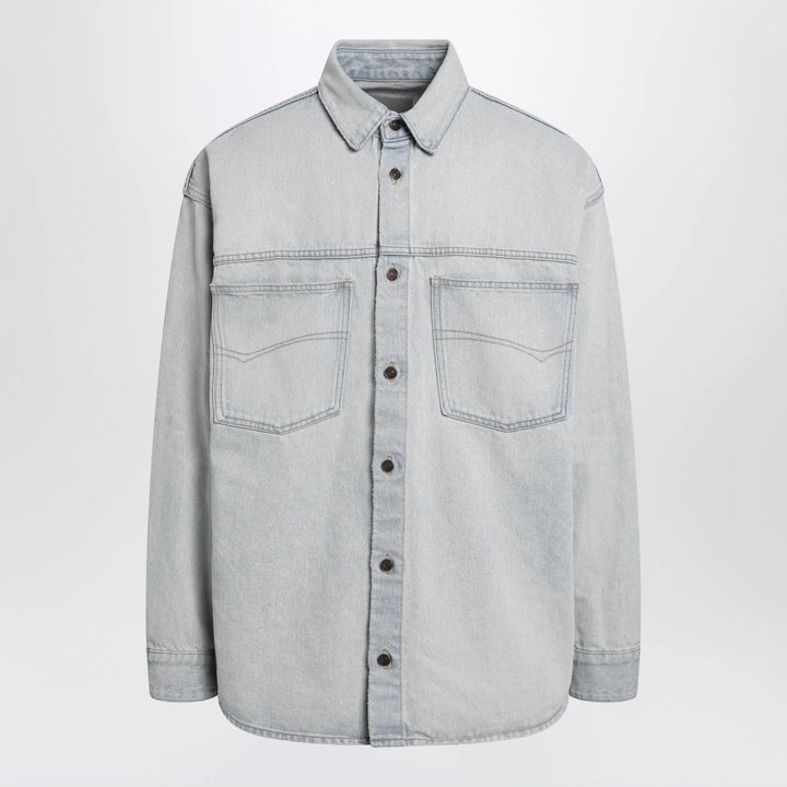 Balenciaga - Light blue cotton denim shirt Brand Apparel &amp; Accessories > Clothing > Shirts &amp; Tops S