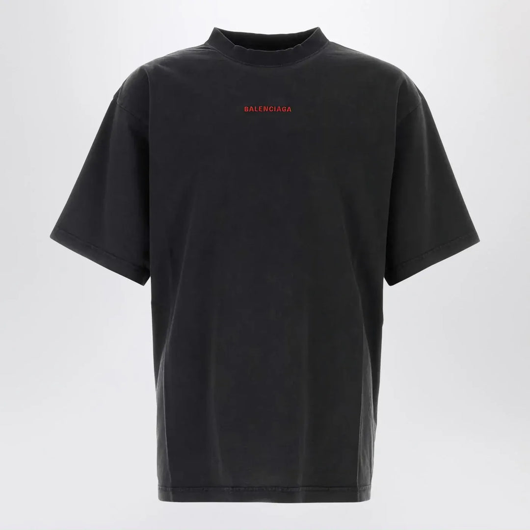 Balenciaga - Light blue medium-fit T-shirt with logo Brand Apparel & Accessories > Clothing > Shirts & Tops XL
