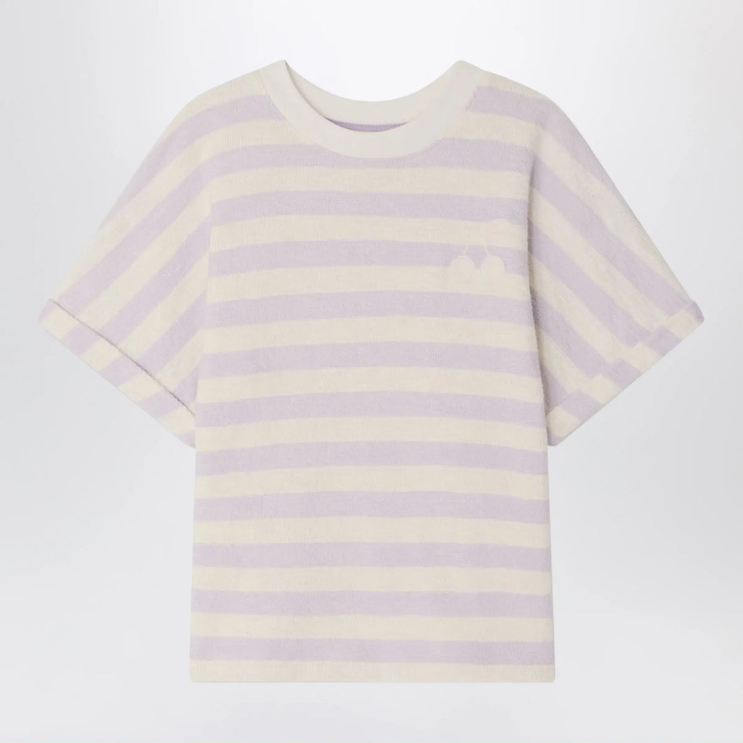 Bonpoint - Farah lilac/ivory striped T-shirt Brand Apparel &amp; Accessories > Clothing > Shirts &amp; Tops 6