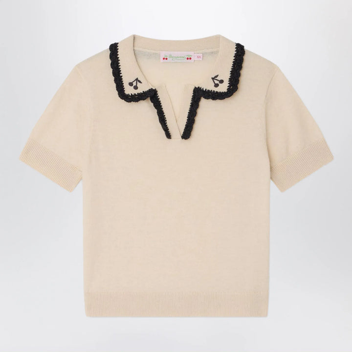 Bonpoint - Lisette écru wool and cotton blend sweater Brand Apparel &amp; Accessories > Clothing > Shirts &amp; Tops 6