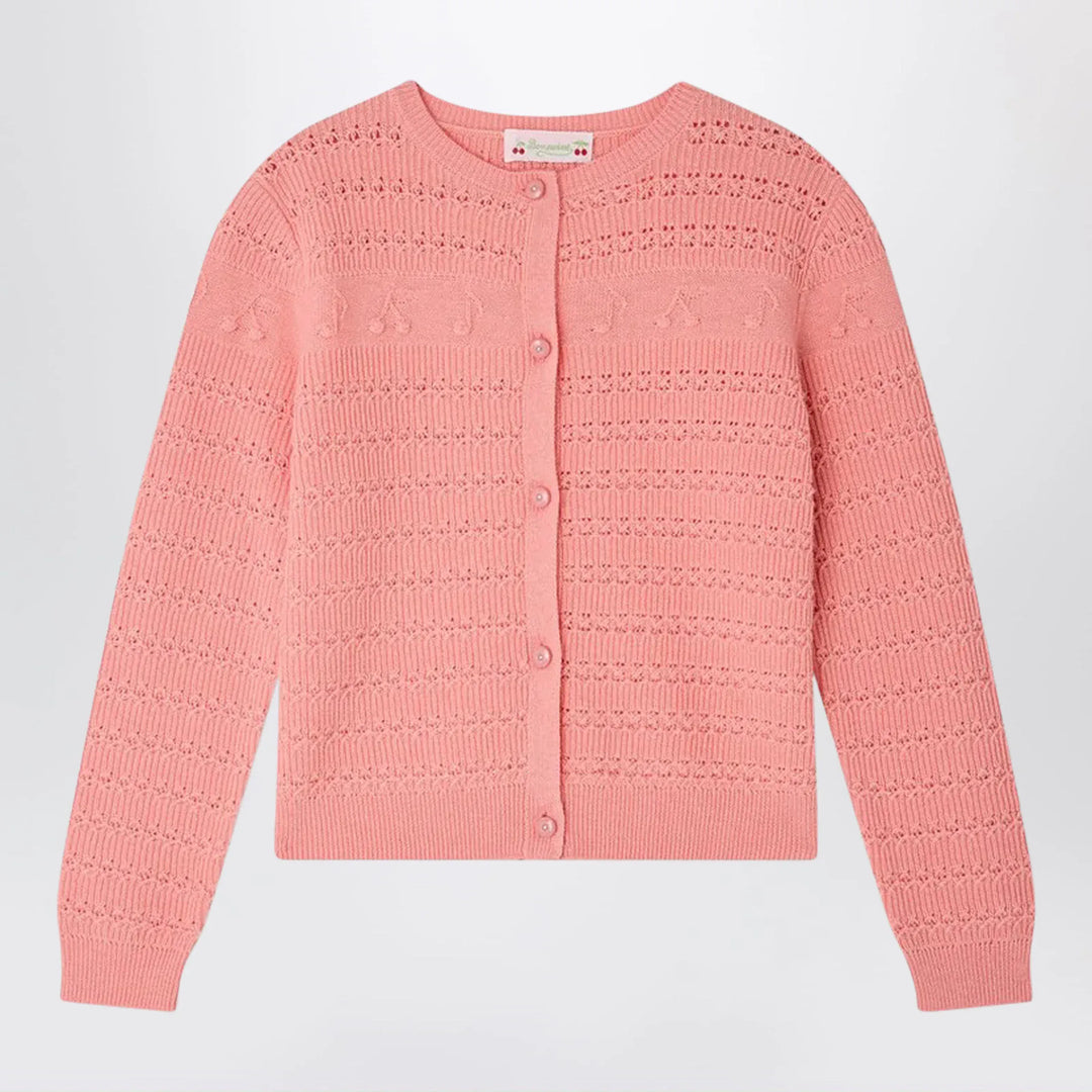 Bonpoint - Mia cardigan with cherries and musical notes in wool blend Brand Apparel & Accessories > Clothing > Shirts & Tops 4Y