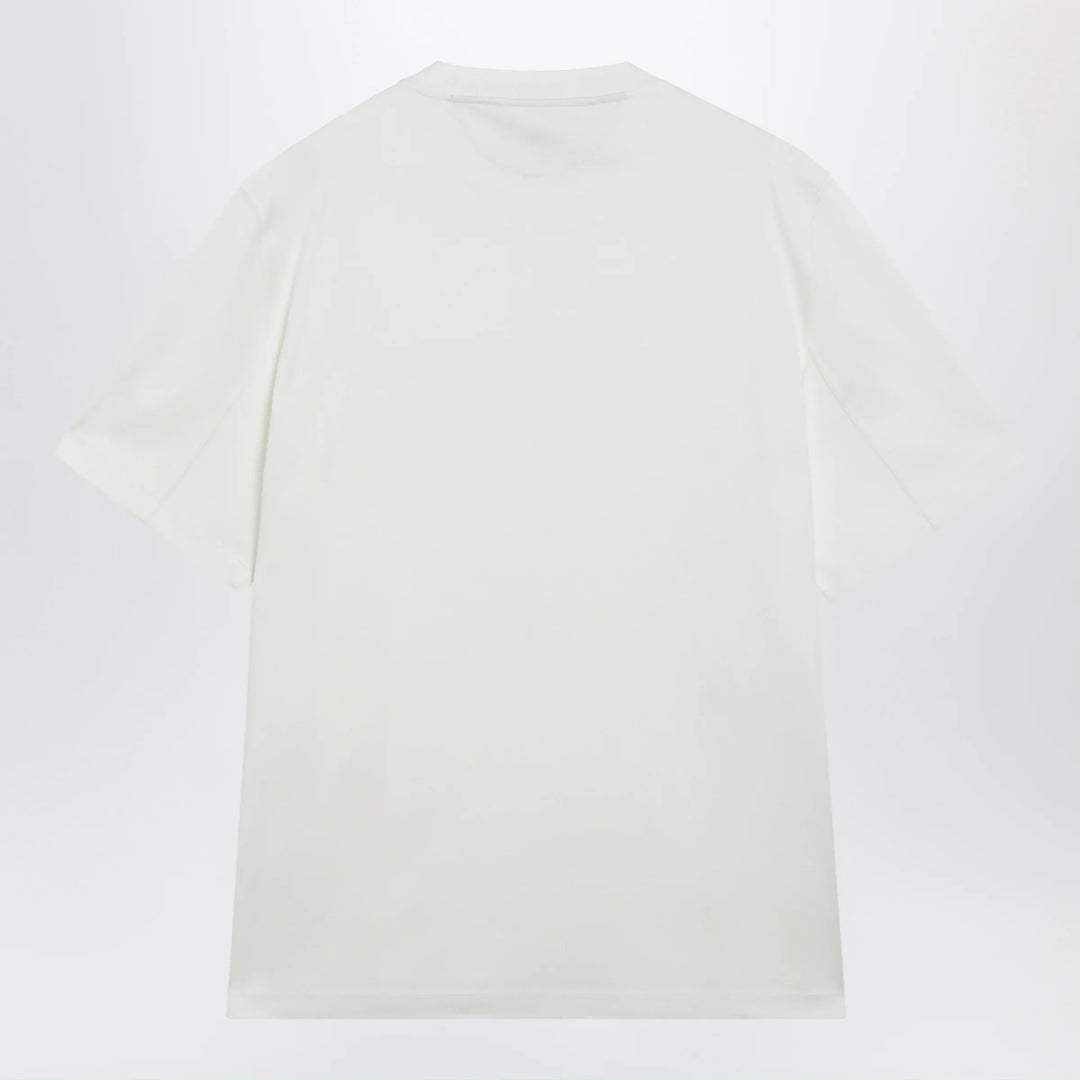Brunello Cucinelli - Crew-neck cotton jersey T-shirt with logo in off white Brand Apparel &amp; Accessories > Clothing > Shirts &amp; Tops