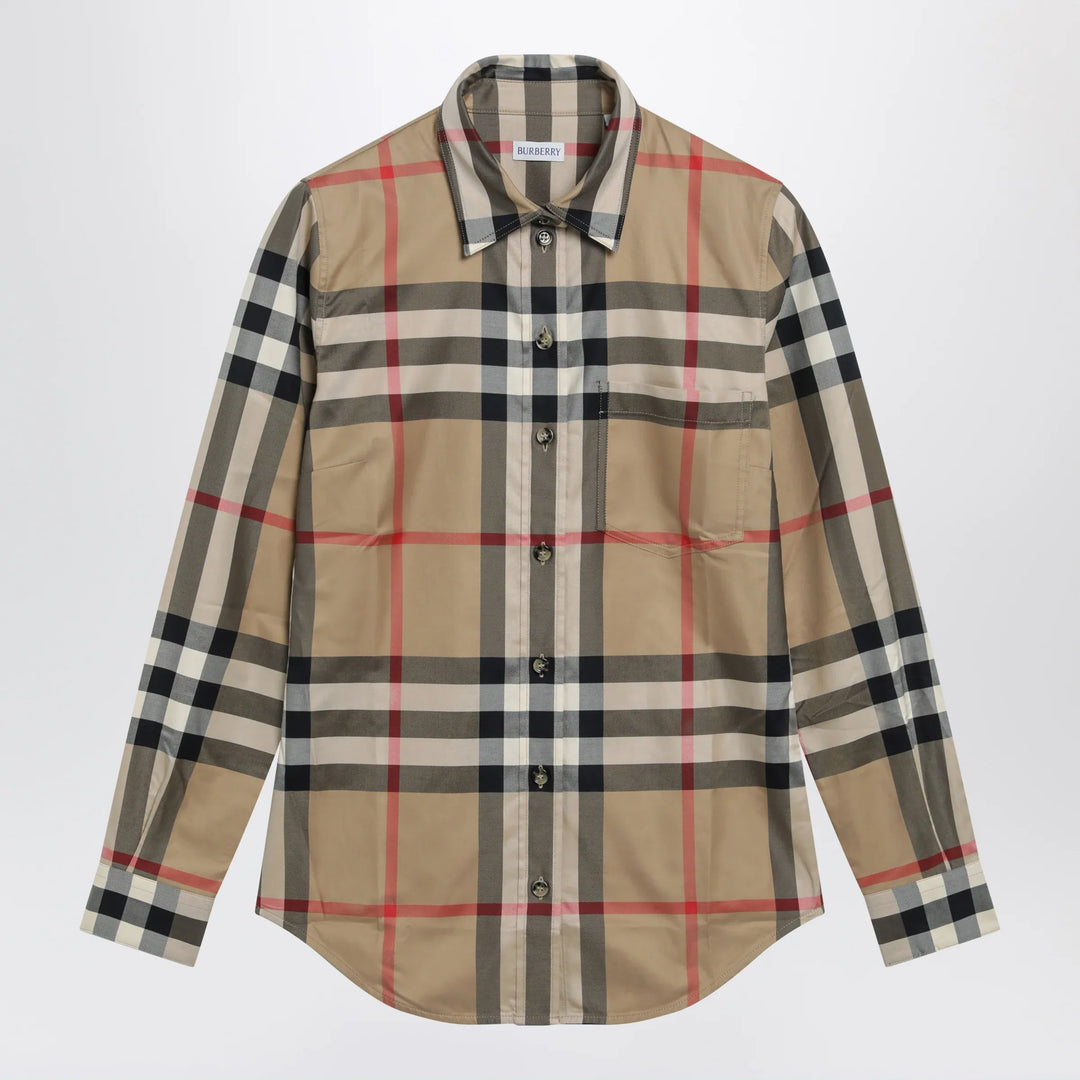 Burberry - Slim-fit cotton twill check shirt in archive beige Brand Apparel & Accessories > Clothing > Shirts & Tops 4 UK