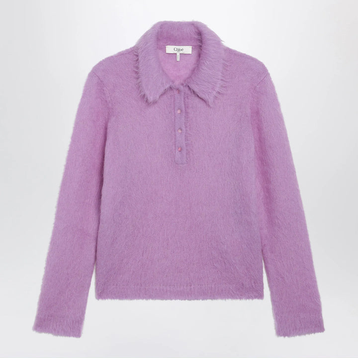 Chloé - Lavender alpaca-blend cardigan Brand Apparel &amp; Accessories > Clothing > Shirts &amp; Tops