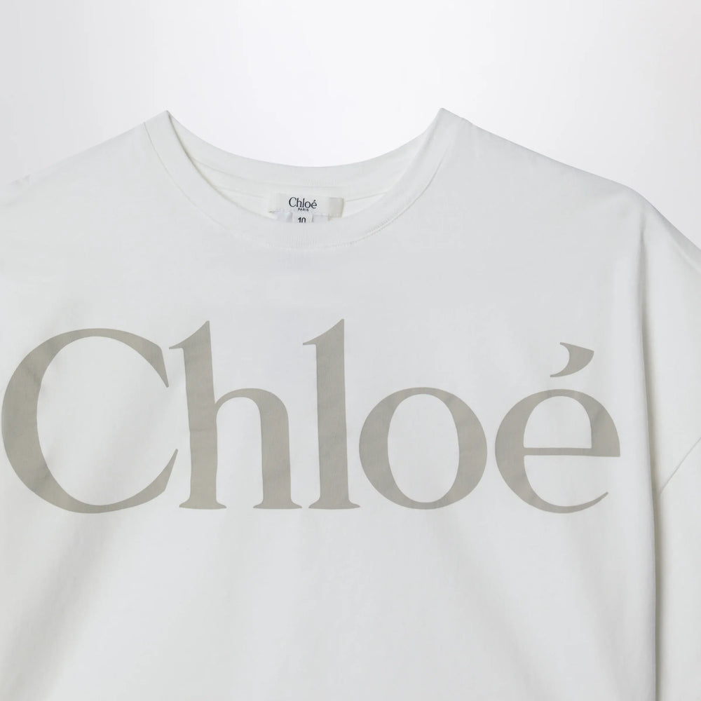 Chloé - White cropped T-shirt with logo print Brand Apparel & Accessories > Clothing > Shirts & Tops 8