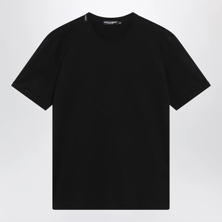 Dolce&amp;Gabbana - Black cotton jersey T-shirt Brand Apparel &amp; Accessories > Clothing > Shirts &amp; Tops 52 IT