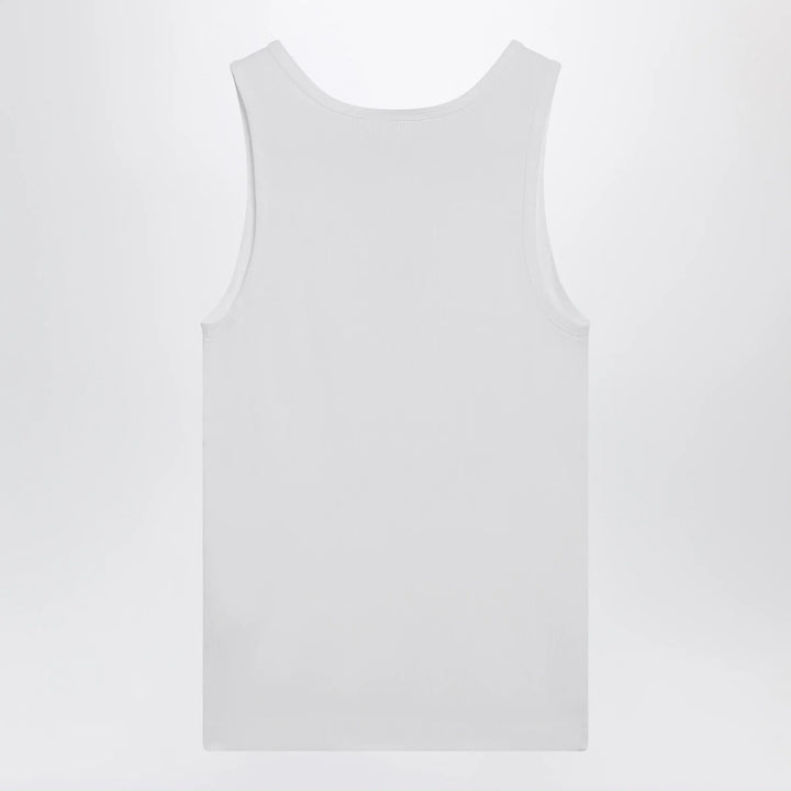 Dolce&amp;Gabbana - Cotton tank top with DG embroidery and rhinestones, white Brand Apparel &amp; Accessories > Clothing > Shirts &amp; Tops 44  IT