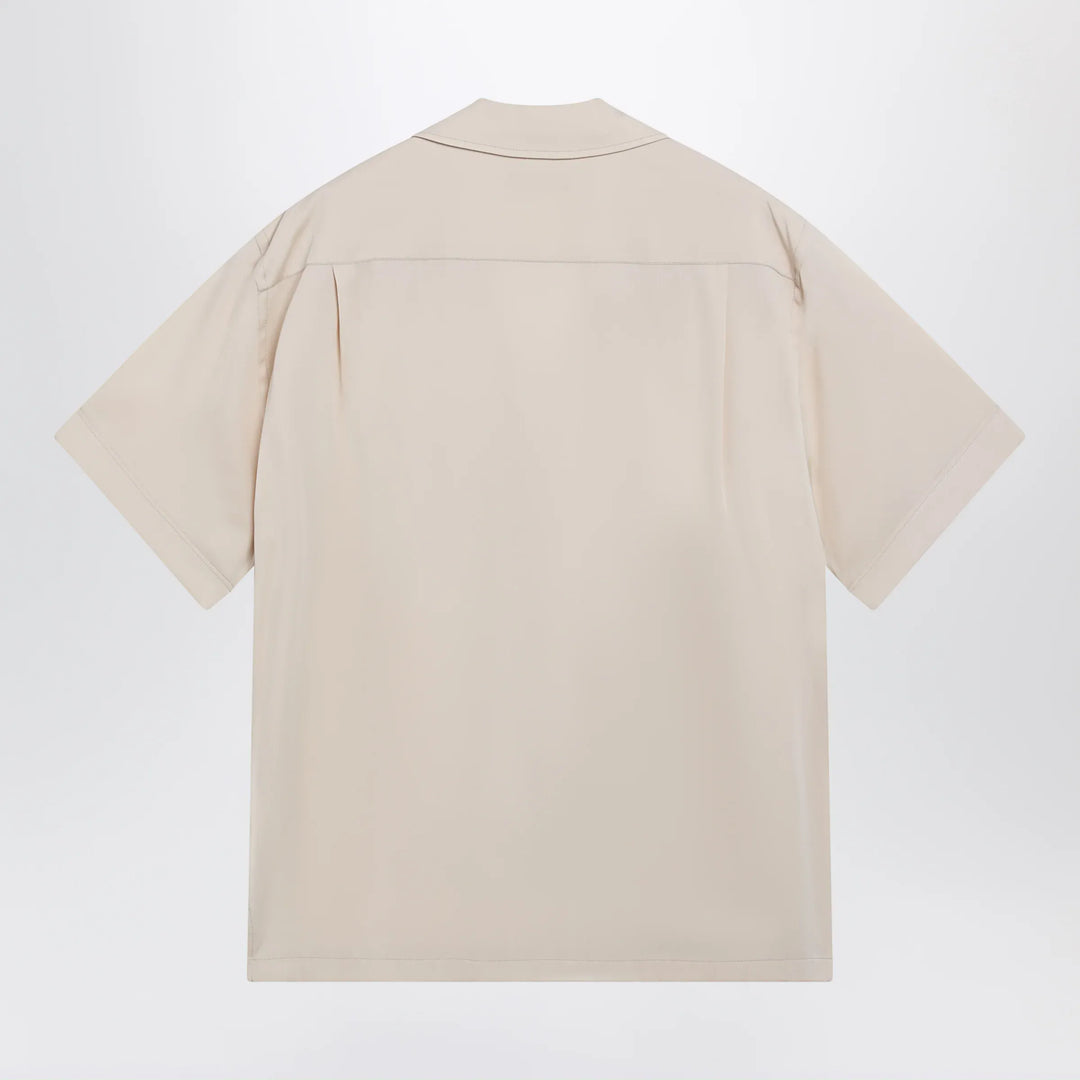 Dolce&amp;Gabbana - Écru silk bowling shirt Brand Apparel &amp; Accessories > Clothing > Shirts &amp; Tops
