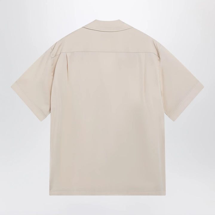 Dolce&amp;Gabbana - Écru silk bowling shirt Brand Apparel &amp; Accessories > Clothing > Shirts &amp; Tops