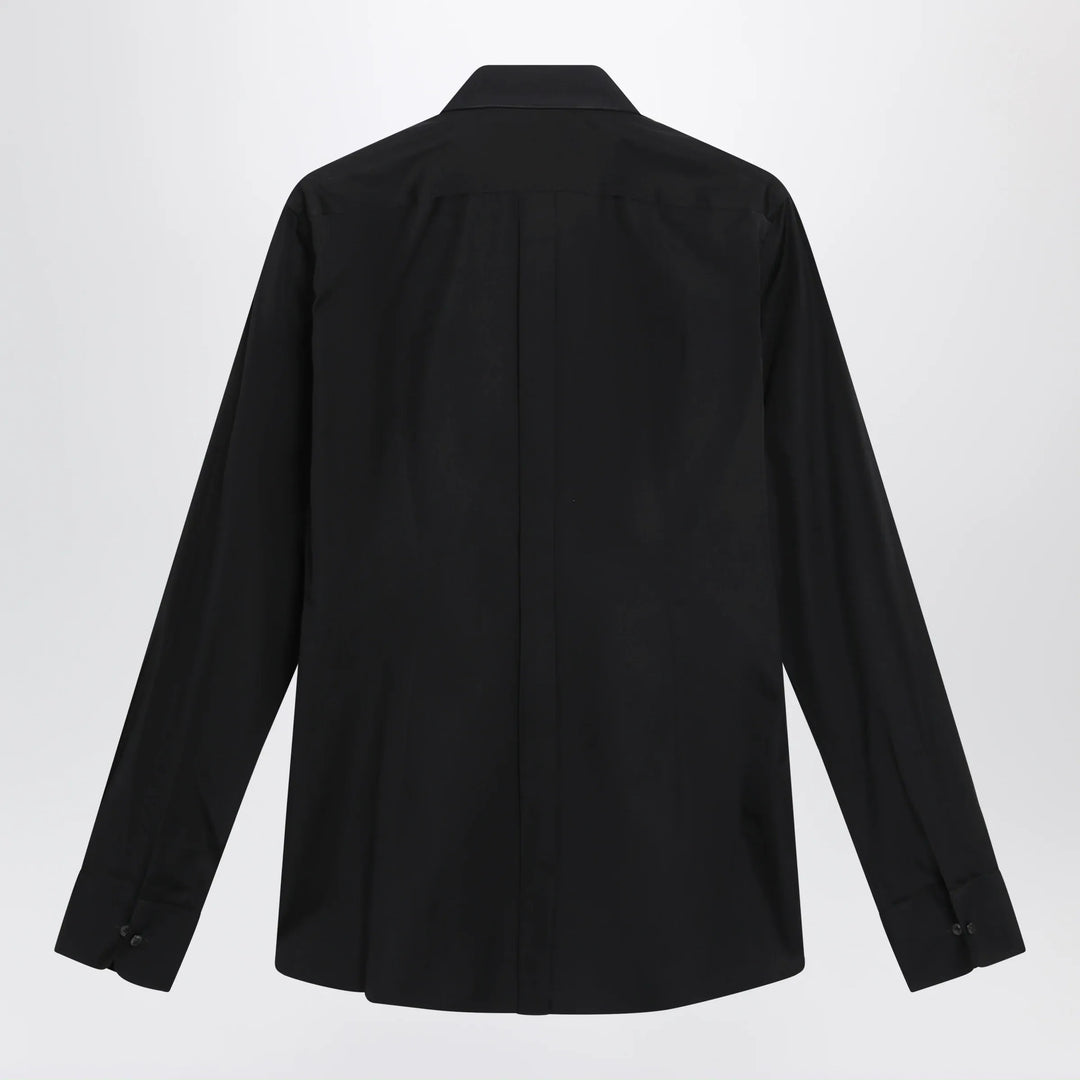 Dolce&amp;Gabbana - Gold-fit tuxedo shirt in cotton poplin, black Brand Apparel &amp; Accessories > Clothing > Shirts &amp; Tops