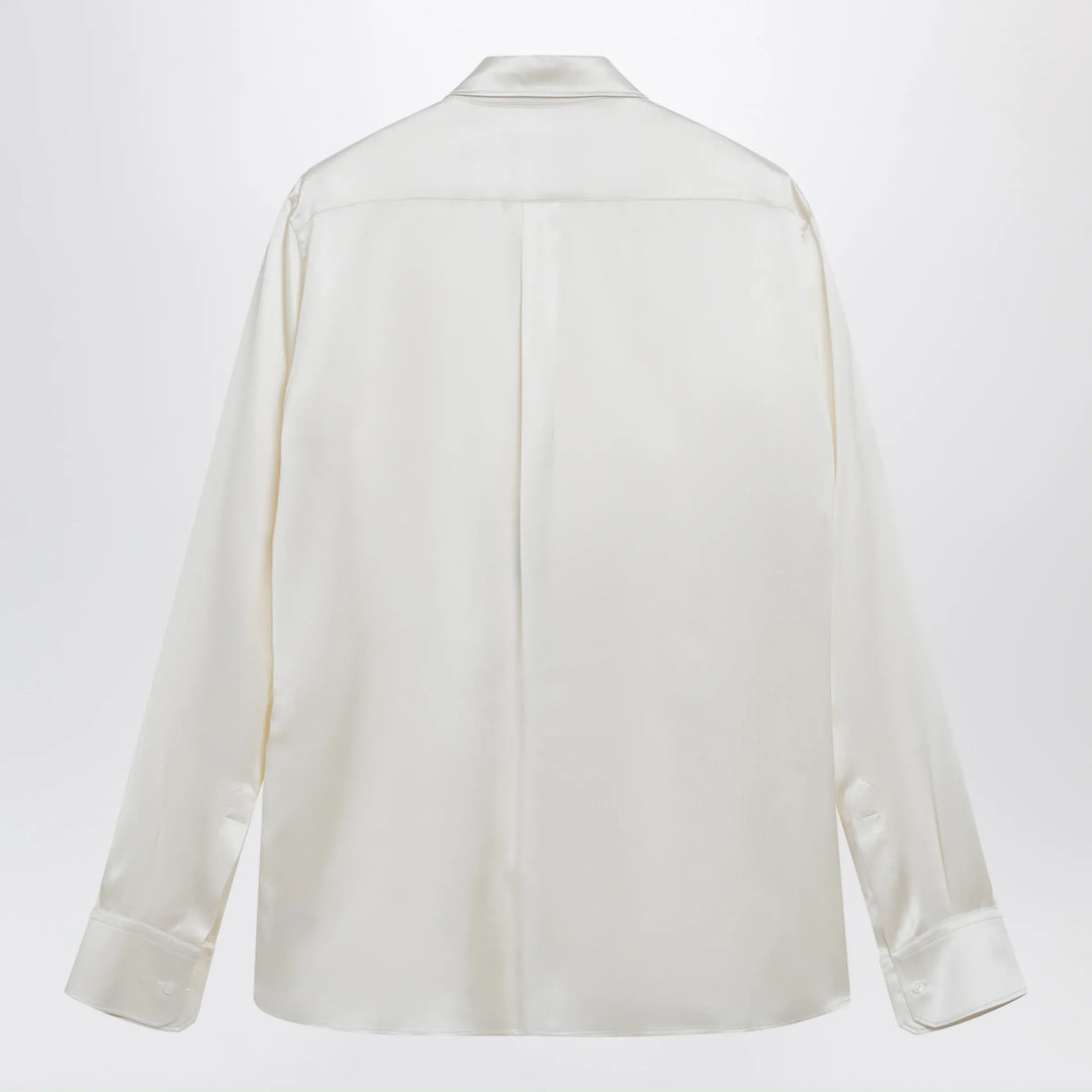 Dolce&amp;Gabbana - Martini silk satin shirt in white Brand Apparel &amp; Accessories > Clothing > Shirts &amp; Tops 40