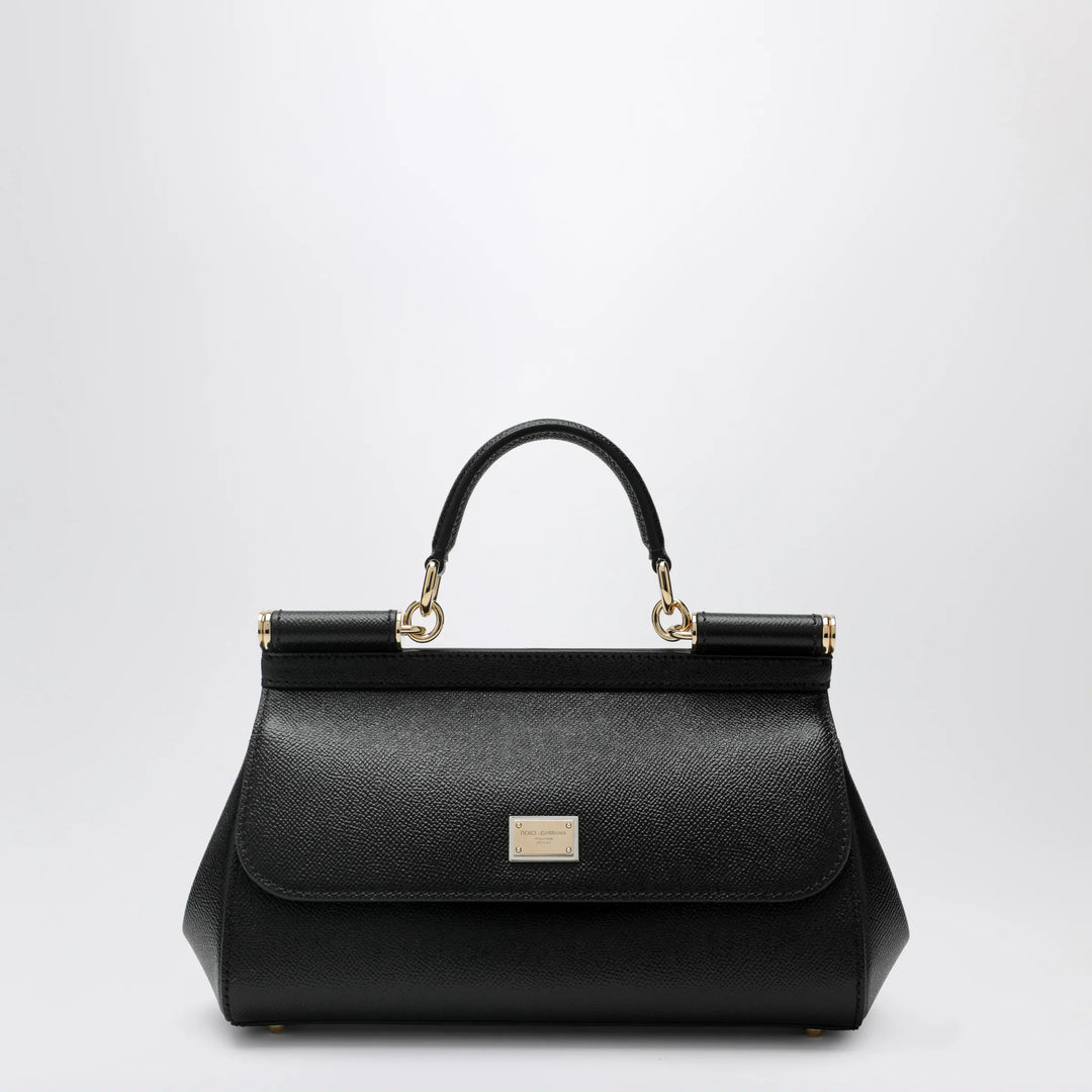 Dolce&amp;Gabbana - Sicily medium top-handle bag in calf leather, black Brand Apparel &amp; Accessories > Clothing > Shirts &amp; Tops TU