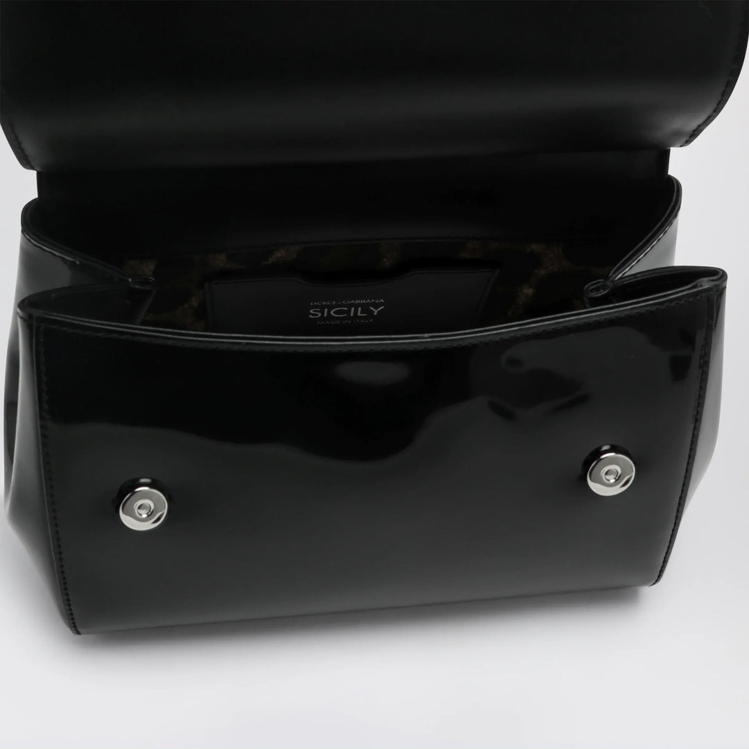 Dolce&amp;Gabbana - Sicily small black patent leather top-handle bag Brand Apparel &amp; Accessories > Clothing > Shirts &amp; Tops TU