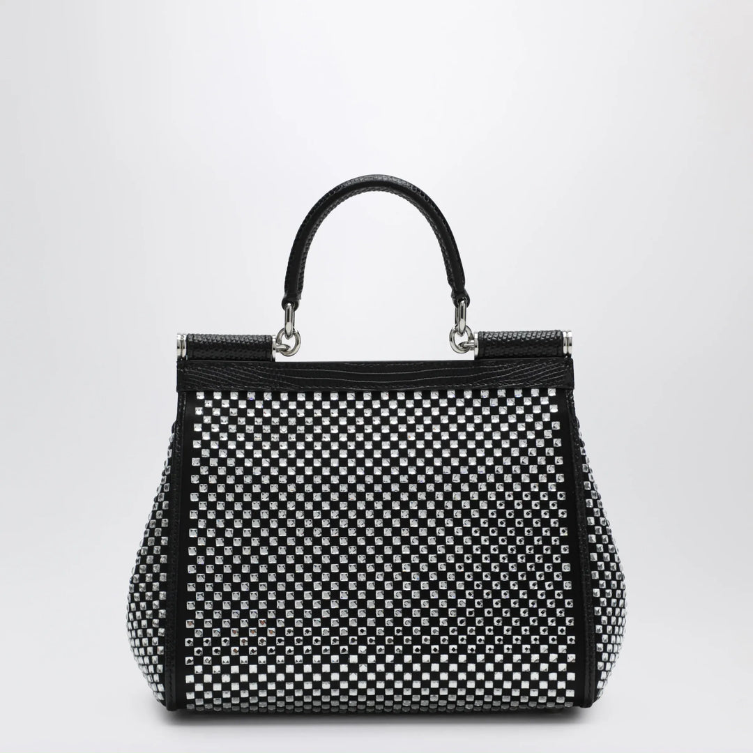 Dolce&amp;Gabbana - Sicily small black top-handle bag with crystals Brand Apparel &amp; Accessories > Clothing > Shirts &amp; Tops TU