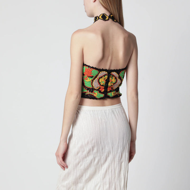 ETRO - Cropped top with floral crochet-effect pattern Brand Apparel &amp; Accessories > Clothing > Shirts &amp; Tops 40  IT