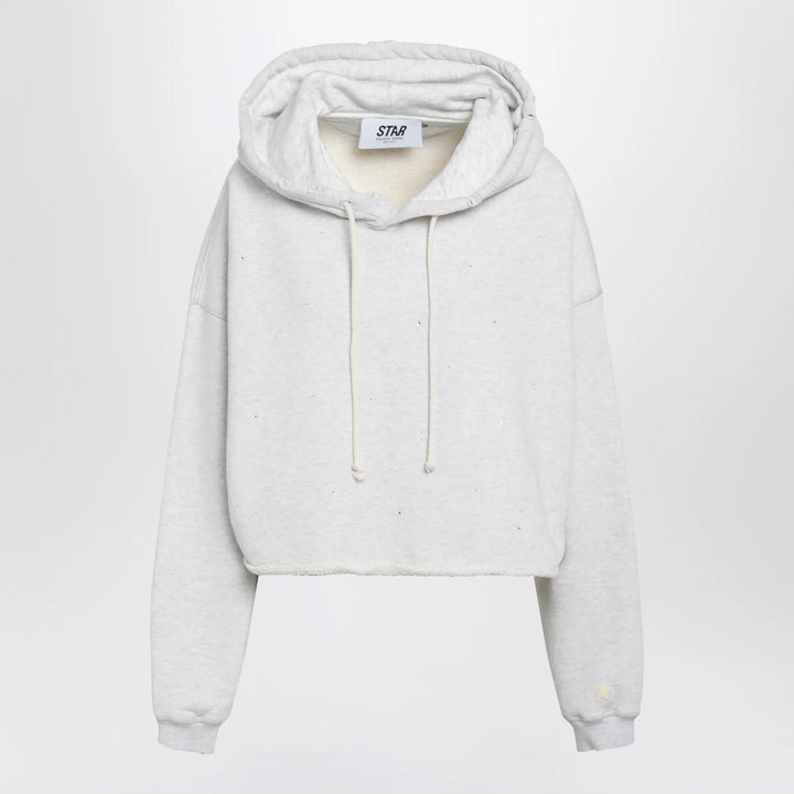 Golden Goose - Star sweatshirt with crystal embroidery in grey cotton Brand Apparel &amp; Accessories > Clothing > Shirts &amp; Tops XS