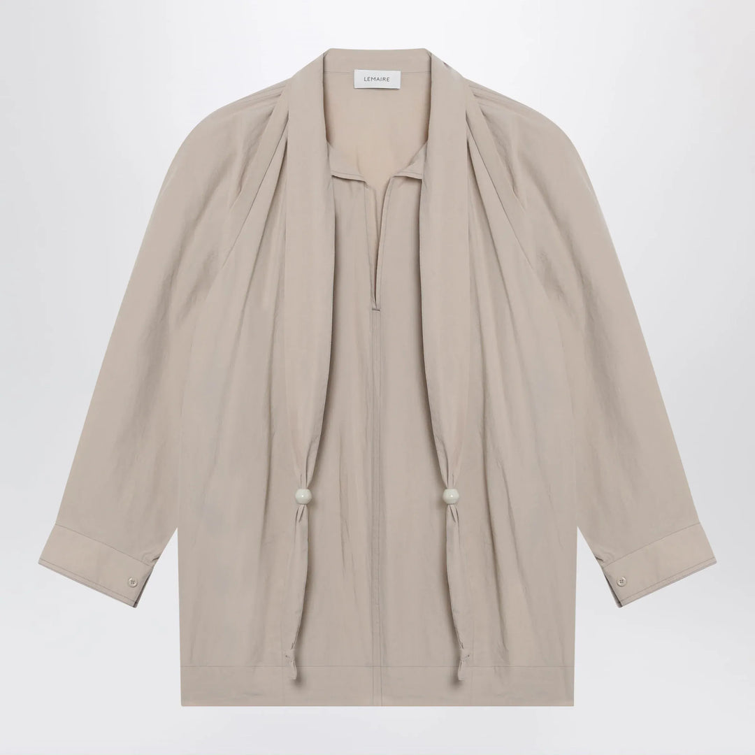 LEMAIRE - Greige blouse with scarf Brand Apparel &amp; Accessories > Clothing > Shirts &amp; Tops 36  FR