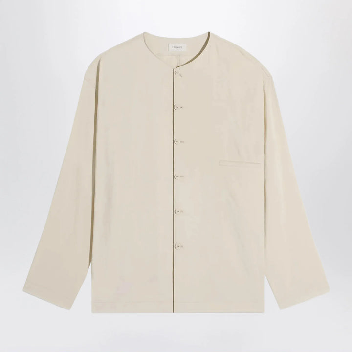 LEMAIRE - Light beige silk-blend shirt Brand Apparel &amp; Accessories > Clothing > Shirts &amp; Tops