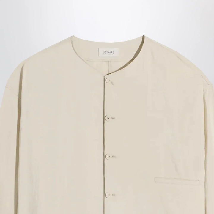 LEMAIRE - Light beige silk-blend shirt Brand Apparel &amp; Accessories > Clothing > Shirts &amp; Tops