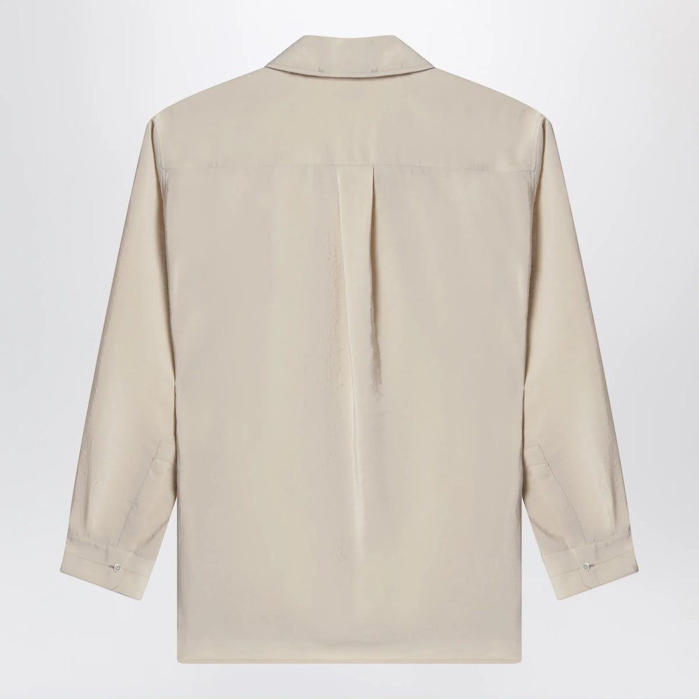 LEMAIRE - Light beige smooth silk-blend shirt Brand Apparel & Accessories > Clothing > Shirts & Tops