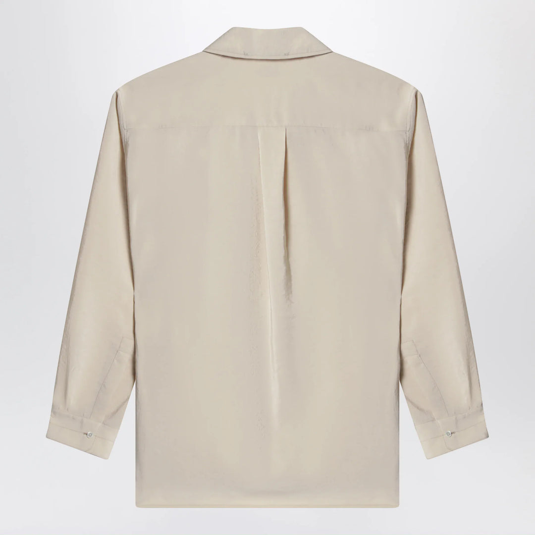 LEMAIRE - Light beige smooth silk-blend shirt Brand Apparel &amp; Accessories > Clothing > Shirts &amp; Tops