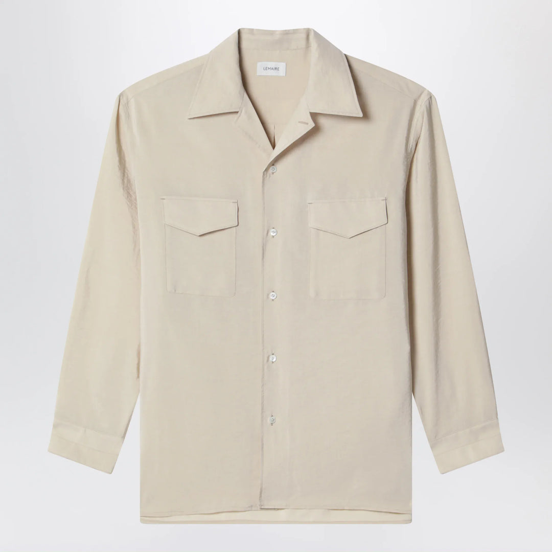 LEMAIRE - Light beige smooth silk-blend shirt Brand Apparel &amp; Accessories > Clothing > Shirts &amp; Tops