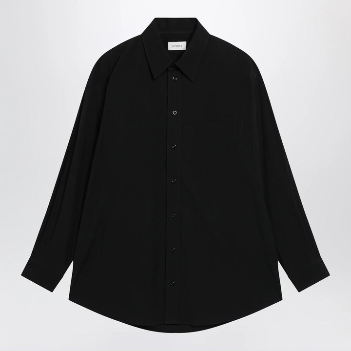 LEMAIRE - Long-sleeve shirt with chest pockets in black cotton Brand Apparel &amp; Accessories > Clothing > Shirts &amp; Tops 48 IT