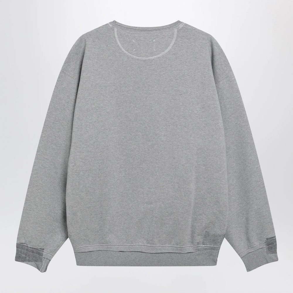 Maison Margiela - Taped cotton jersey sweatshirt in grey Brand Apparel & Accessories > Clothing > Shirts & Tops