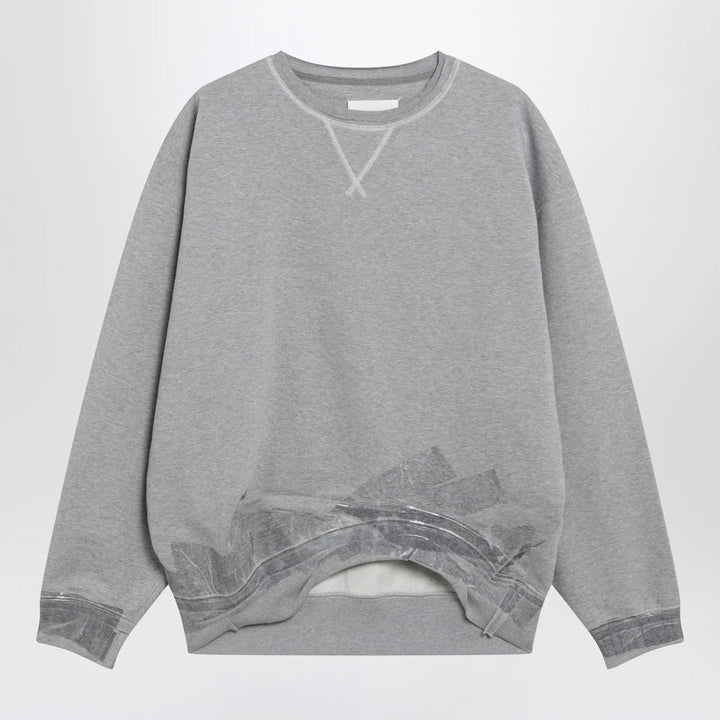 Maison Margiela - Taped cotton jersey sweatshirt in grey Brand Apparel &amp; Accessories > Clothing > Shirts &amp; Tops M