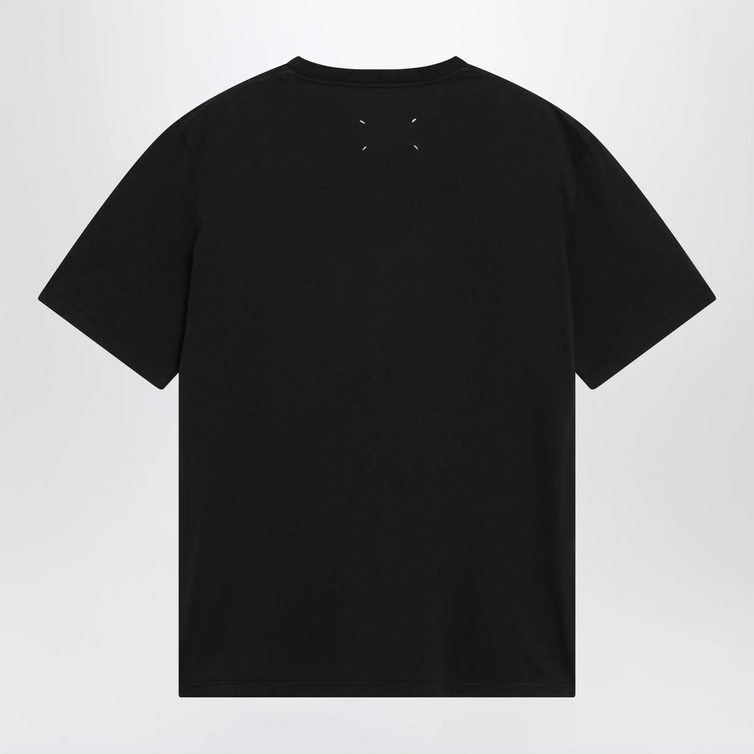 Maison Margiela - Taped cotton jersey T-shirt in black Brand Apparel &amp; Accessories > Clothing > Shirts &amp; Tops