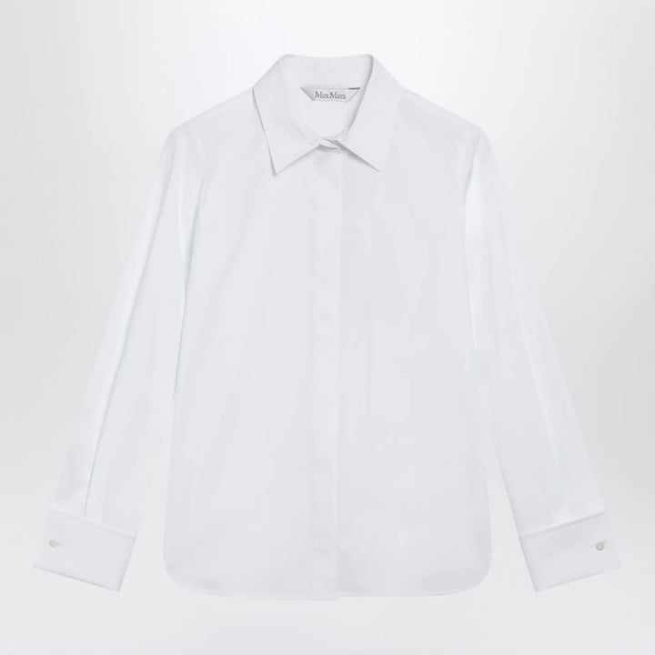 Max Mara - White cotton shirt with logo Brand Apparel &amp; Accessories > Clothing > Shirts &amp; Tops