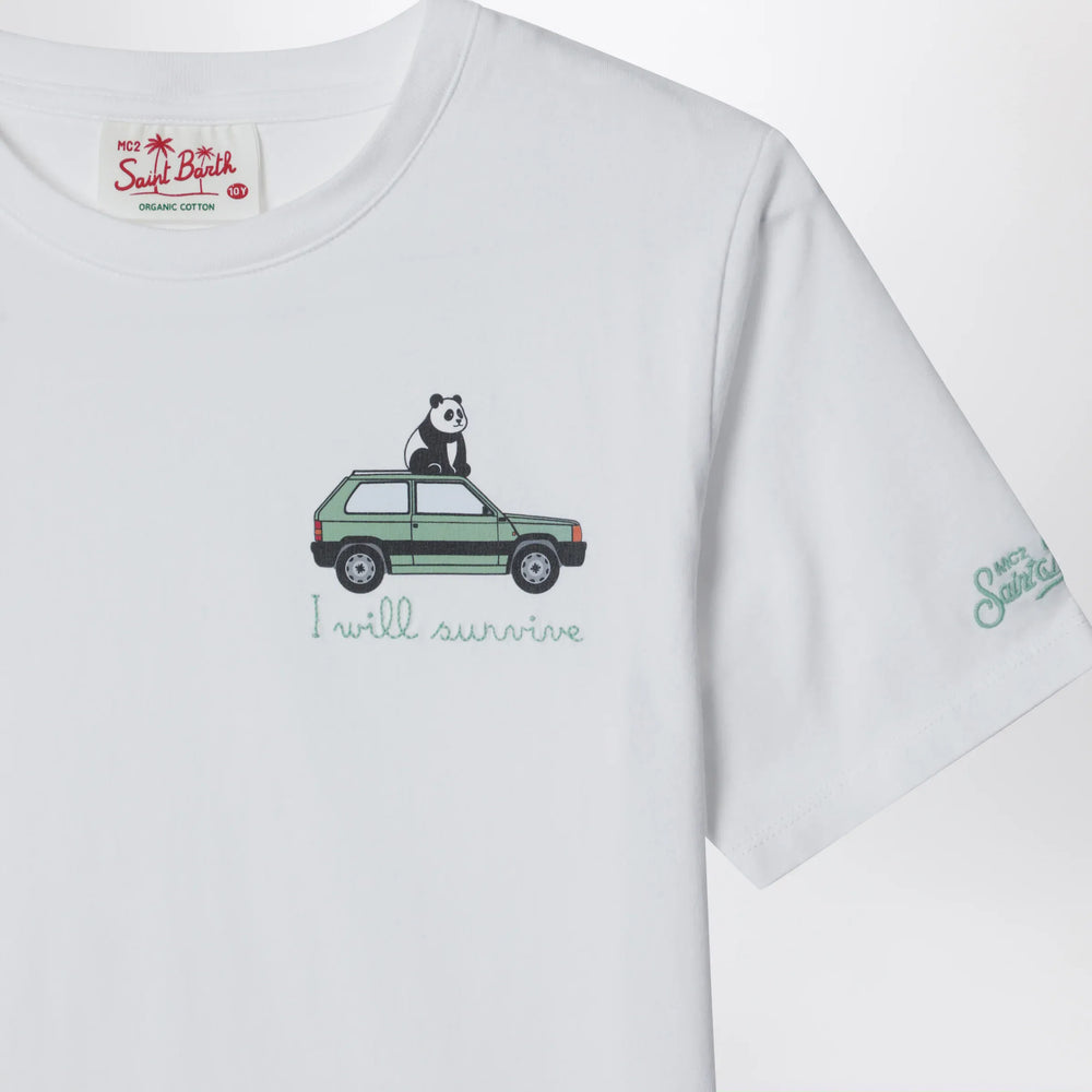 MC2 Saint Barth - White I Will Survive T-shirt Brand Apparel & Accessories > Clothing > Shirts & Tops