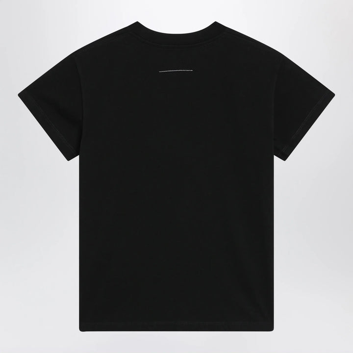 MM6 Maison Margiela - Black T-shirt with logo print Brand Apparel &amp; Accessories > Clothing > Shirts &amp; Tops