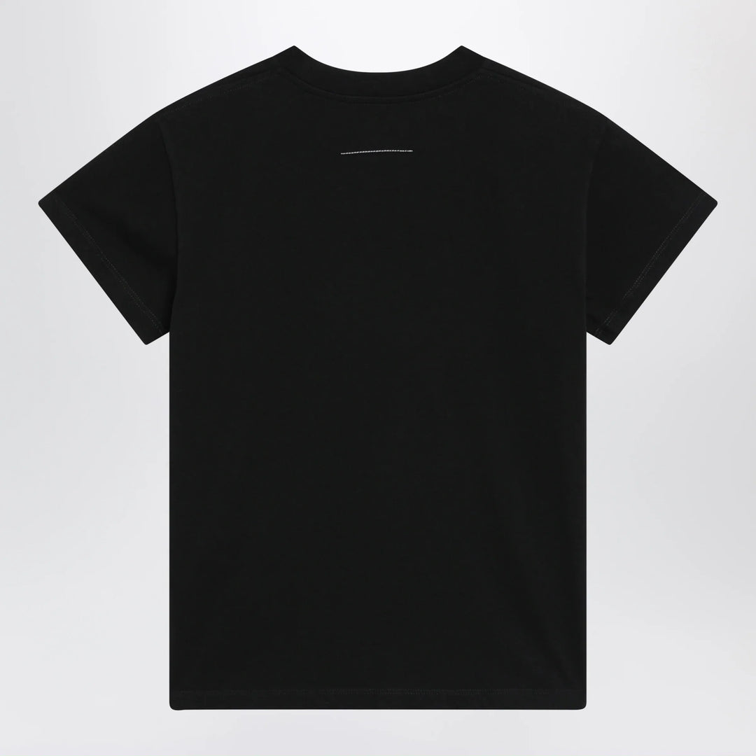 MM6 Maison Margiela - Black T-shirt with logo print Brand Apparel &amp; Accessories > Clothing > Shirts &amp; Tops