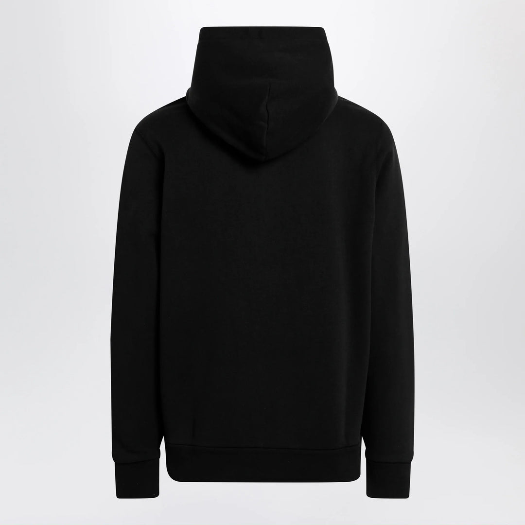 Moncler - Black cotton hoodie with logo Brand Apparel &amp; Accessories > Clothing > Shirts &amp; Tops