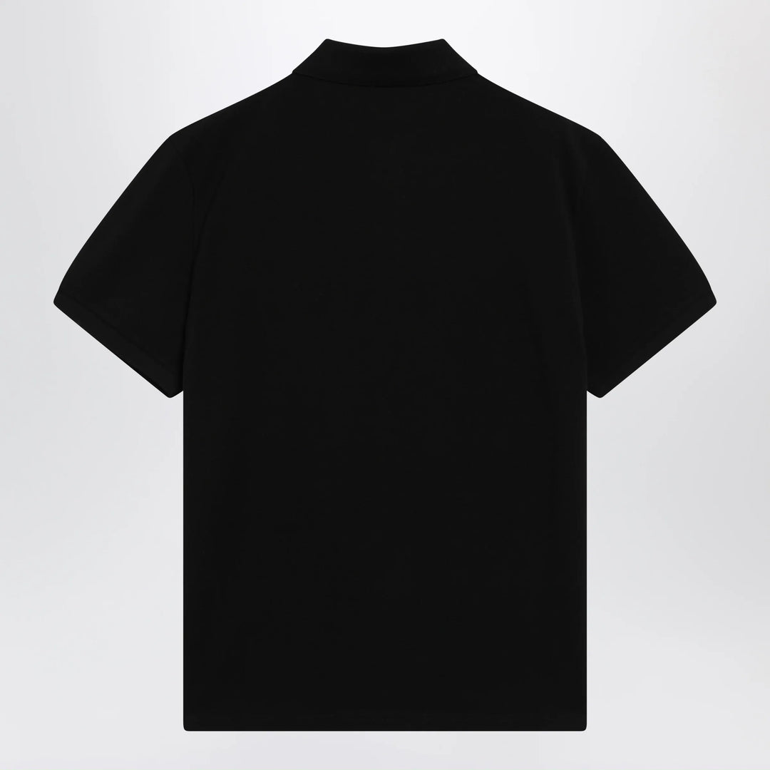 Moncler - Black cotton piqué polo shirt with logo Brand Apparel &amp; Accessories > Clothing > Shirts &amp; Tops