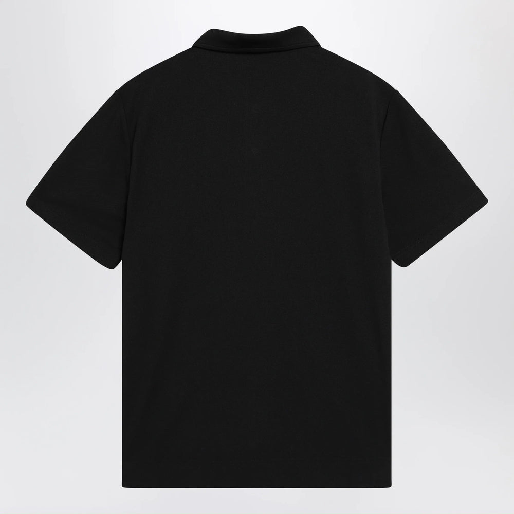 Moncler Grenoble - Black polo shirt with logo patch Brand Apparel & Accessories > Clothing > Shirts & Tops