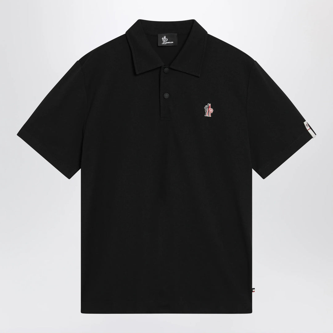 Moncler Grenoble - Black polo shirt with logo patch Brand Apparel & Accessories > Clothing > Shirts & Tops S