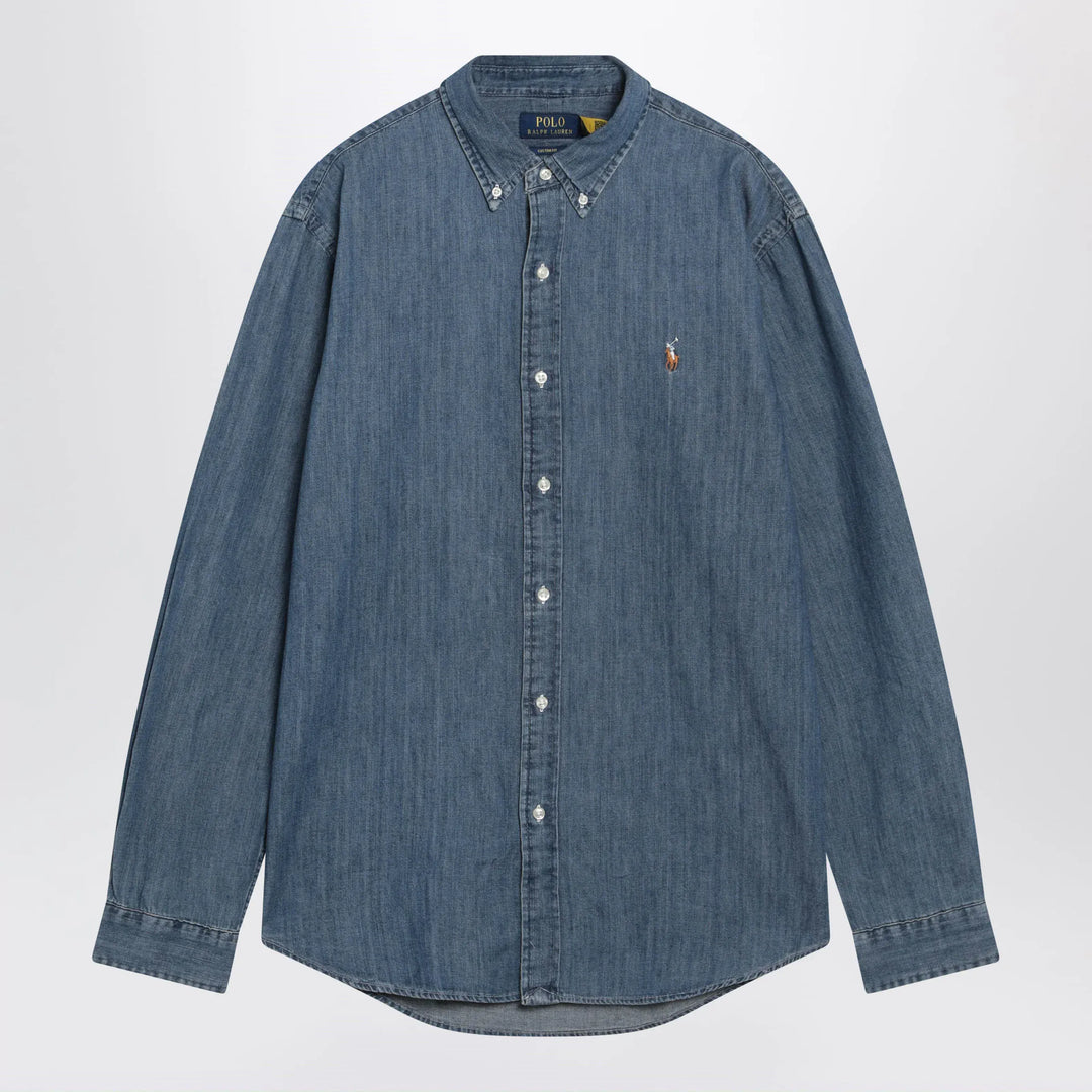 Polo Ralph Lauren - Blue denim Custom-Fit shirt Brand Apparel &amp; Accessories > Clothing > Shirts &amp; Tops S