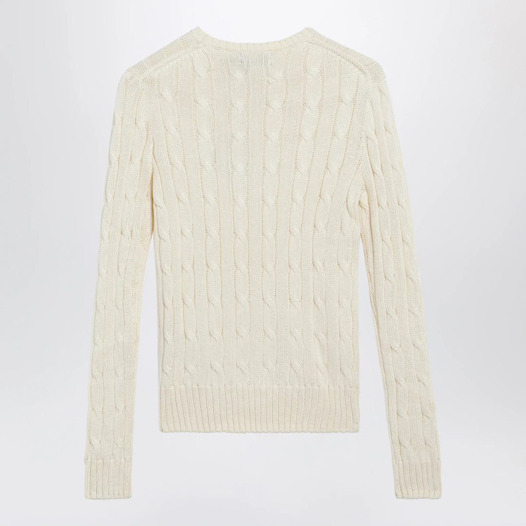 Polo Ralph Lauren - Cream cable-knit cotton sweater Brand Apparel &amp; Accessories > Clothing > Shirts &amp; Tops