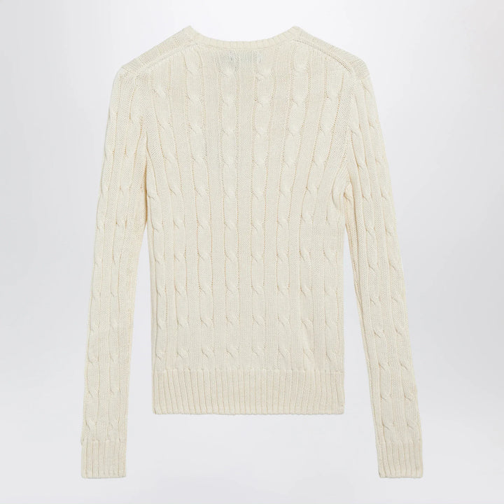 Polo Ralph Lauren - Cream cable-knit cotton sweater Brand Apparel &amp; Accessories > Clothing > Shirts &amp; Tops