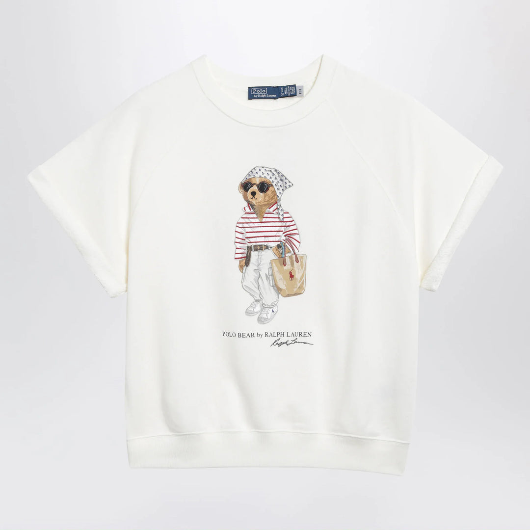 Polo Ralph Lauren - Ivory Polo Bear short-sleeve cotton sweatshirt Brand Apparel &amp; Accessories > Clothing > Shirts &amp; Tops XS