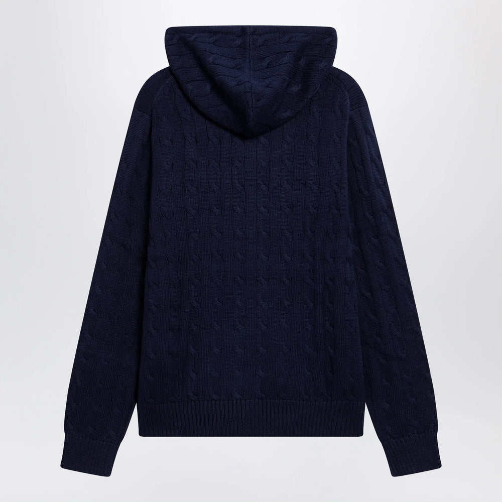 Polo Ralph Lauren - Navy blue cotton cable-knit zip-up cardigan Brand Apparel & Accessories > Clothing > Shirts & Tops