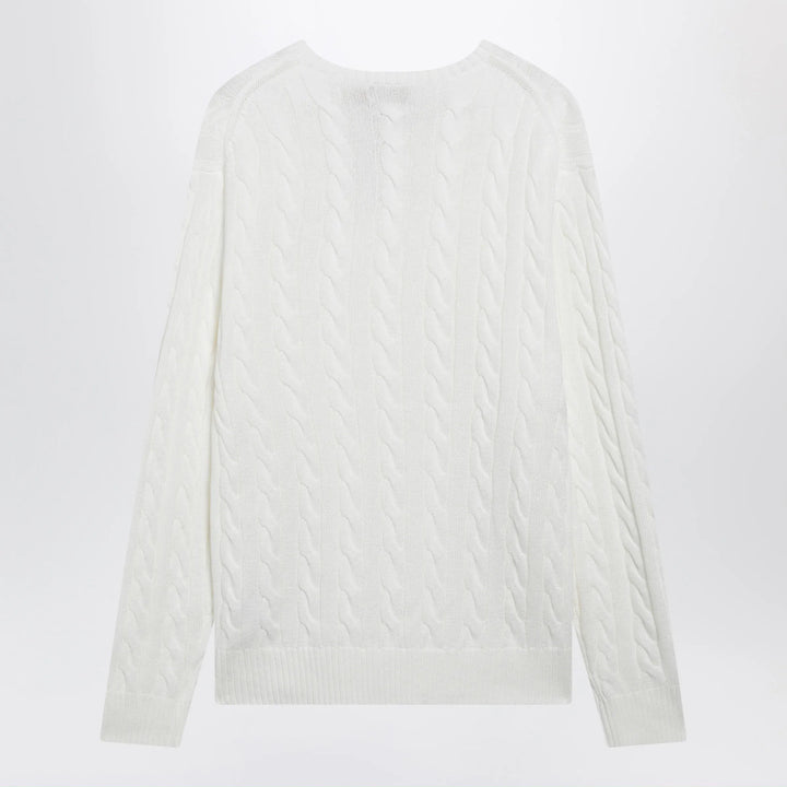 Polo Ralph Lauren - White cable-knit cotton sweater Brand Apparel &amp; Accessories > Clothing > Shirts &amp; Tops