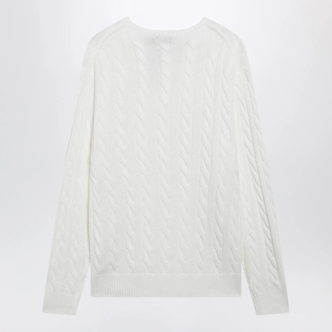 Polo Ralph Lauren - White cable-knit cotton sweater Brand Apparel &amp; Accessories > Clothing > Shirts &amp; Tops