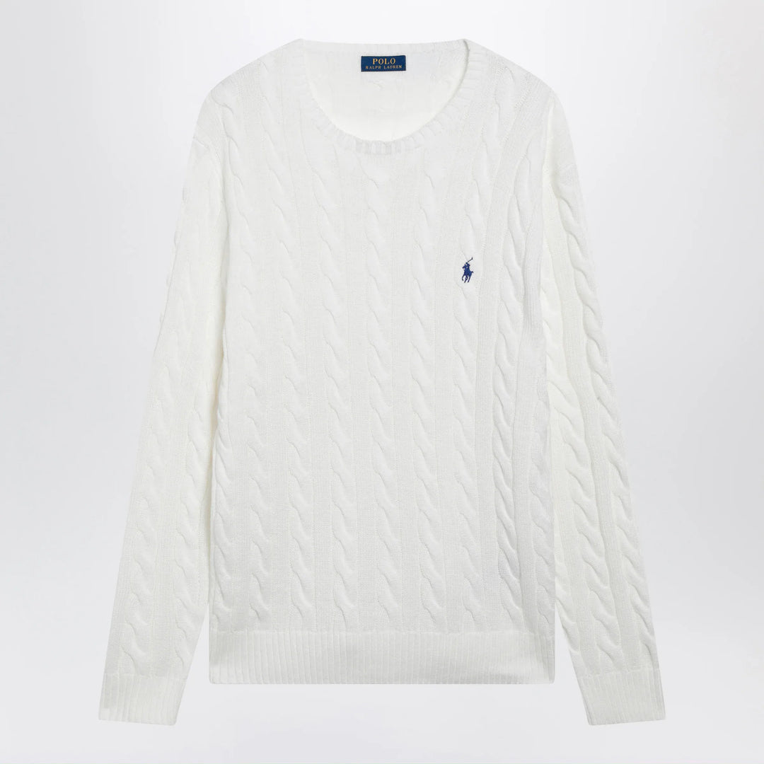 Polo Ralph Lauren - White cable-knit cotton sweater Brand Apparel &amp; Accessories > Clothing > Shirts &amp; Tops