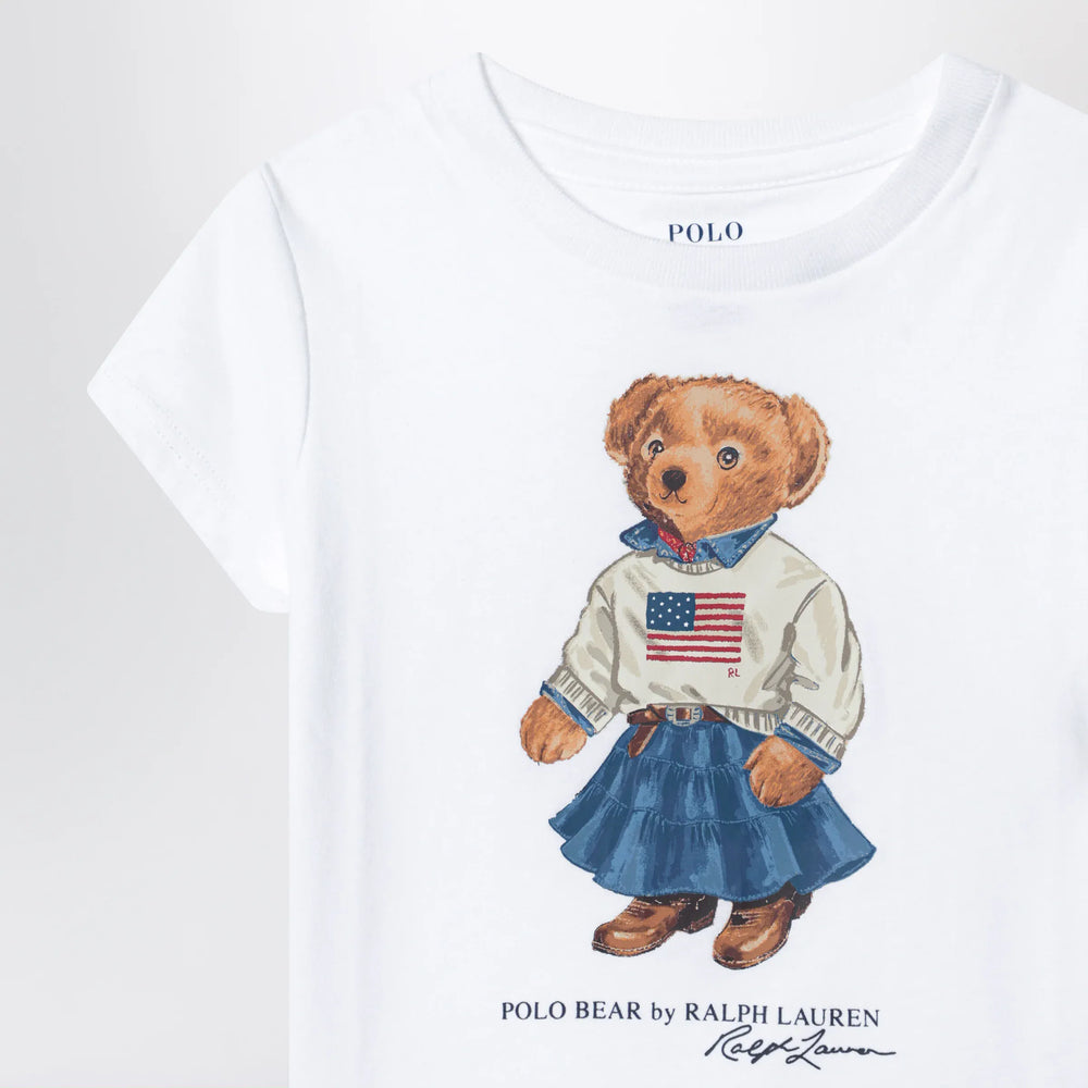 Polo Ralph Lauren - White cotton Polo Bear T-shirt Brand Apparel & Accessories > Clothing > Shirts & Tops