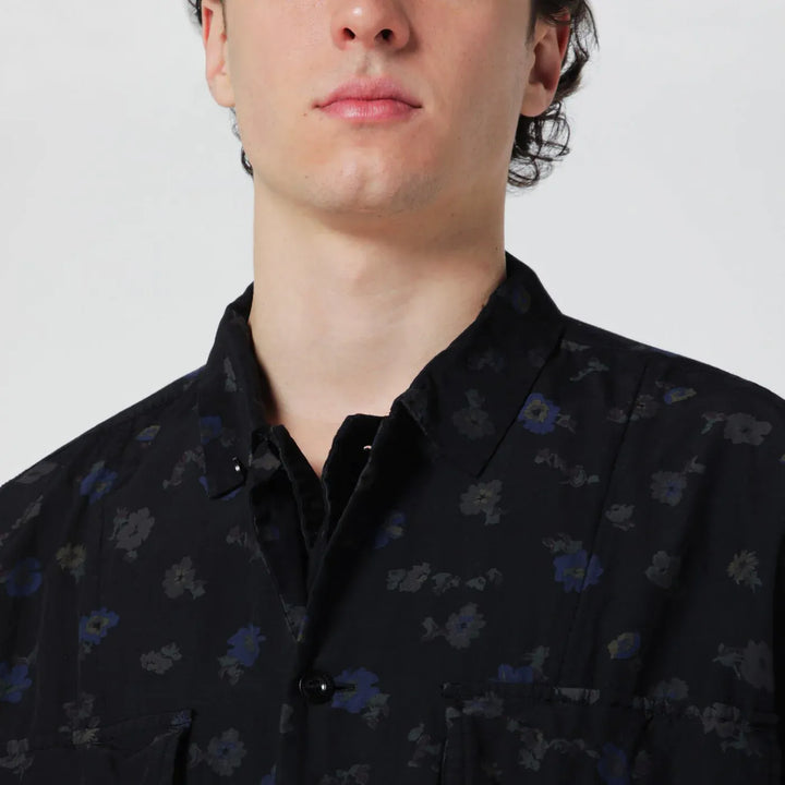 Sacai - Black shirt with floral print Brand Apparel &amp; Accessories > Clothing > Shirts &amp; Tops