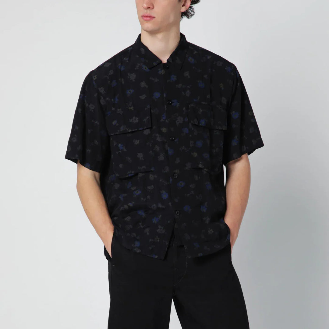 Sacai - Black shirt with floral print Brand Apparel &amp; Accessories > Clothing > Shirts &amp; Tops 2