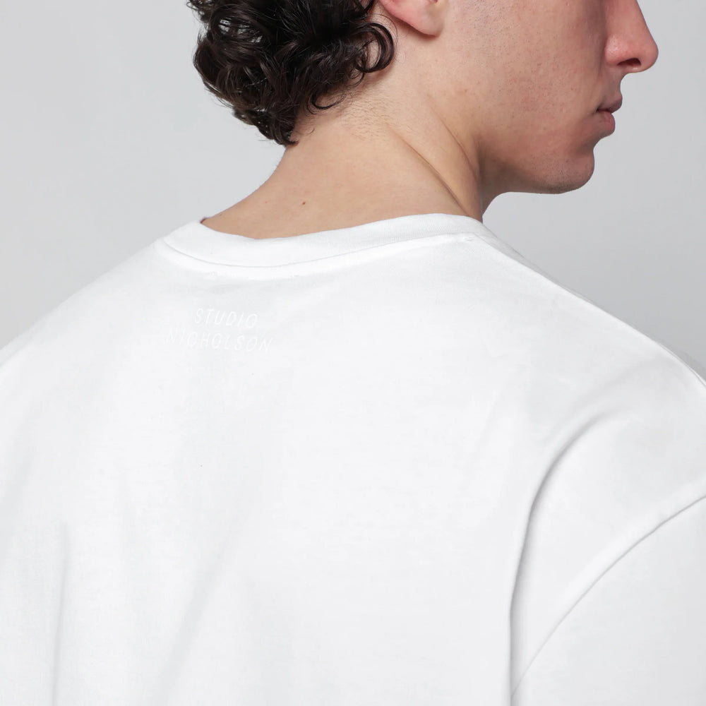 STUDIO NICHOLSON - Lay white boxy-fit T-shirt Brand Apparel & Accessories > Clothing > Shirts & Tops